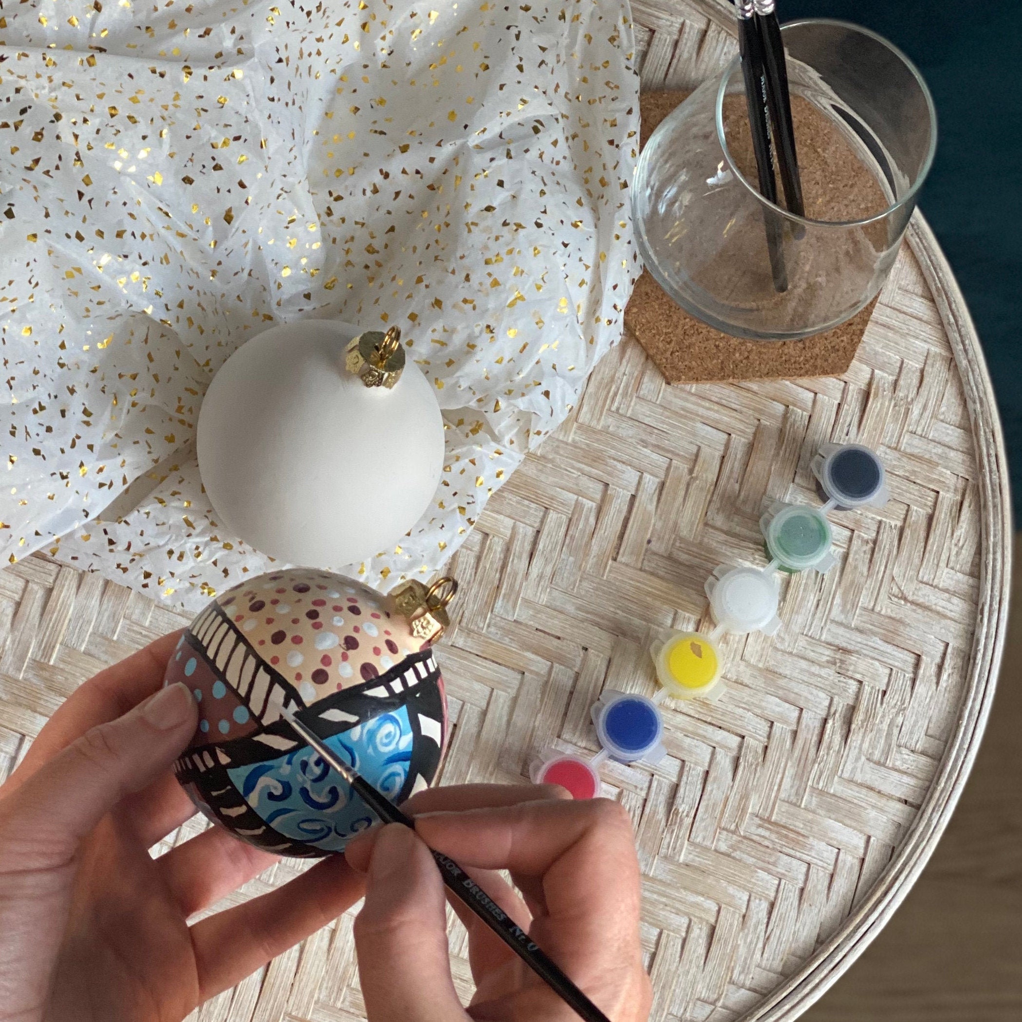 Ceramic Christmas Bauble Painting Kit Etsy UK