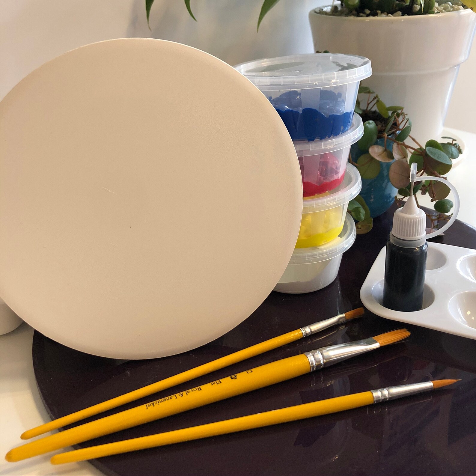 Ceramic Round Tile Painting Kit Etsy UK