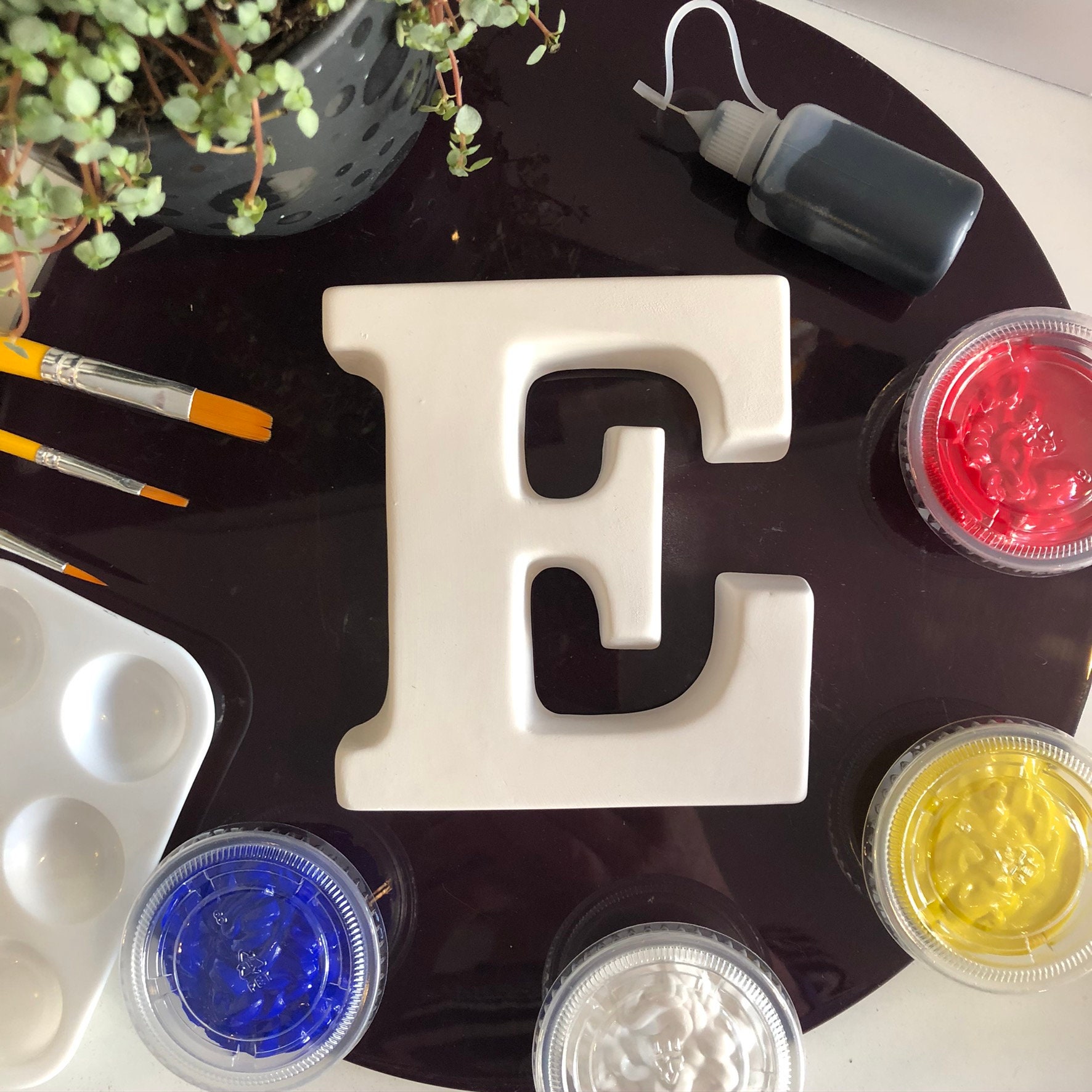 Ceramic Alphabet Letter Painting Kit. Letter 'E' Etsy UK