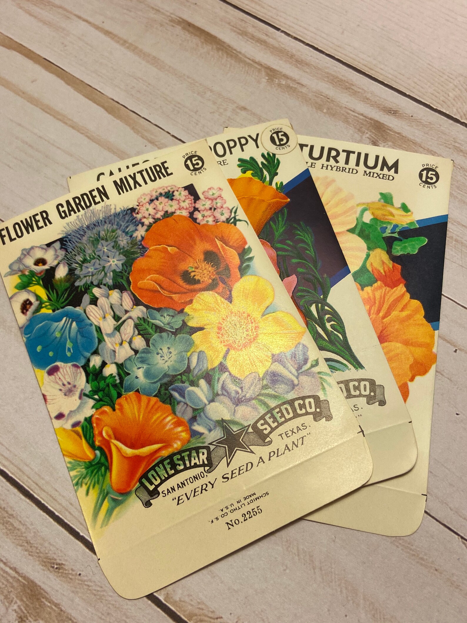 3 pc Vintage Flower Seed Envelopes/ seed pockets packets Etsy