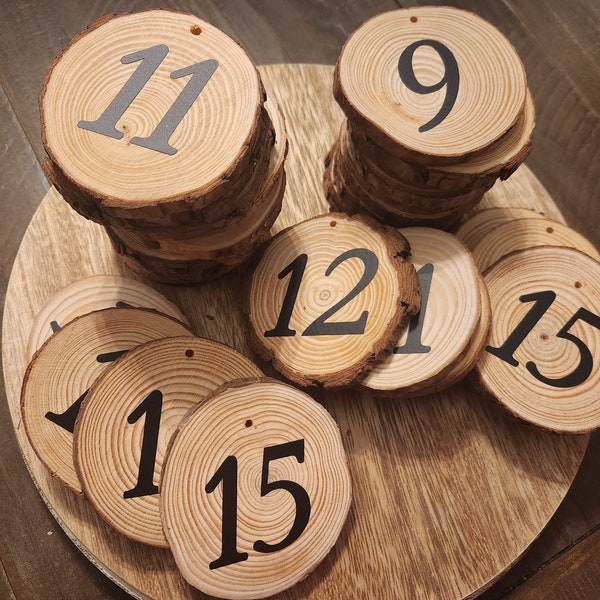 Wood Table numbers, wooden, centerpiece for mason jar quart, wedding, shower, party favor, rustic, nature, unique