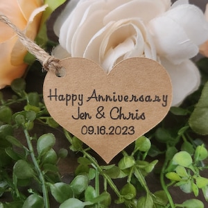 Custom heart tags - for favors,  mason jars,  rustic table centerpiece decor, thank you, anniversay tags, name