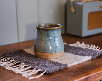 Handwoven Wool Coaster: Rustic Mug Rug, Cottage Decor