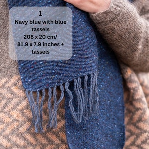 Bufanda de tweed irlandesa, bufanda tejida a mano, bufanda de lana, bufanda unisex, bufanda hecha a mano imagen 7