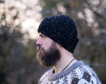 Fisherman hat, ribbed hat, knit wool hat, knit beanie, unisex hat