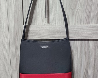 PRELOVED: Kate Spade vintage nylon bag main black body with red bottom rare