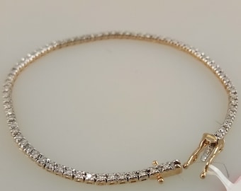 14K Gold Diamond Tennis Bracelet 7”
