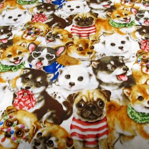 Dogs Dog Glasses studio e cotton patchwork fabric 50 x 110 cm