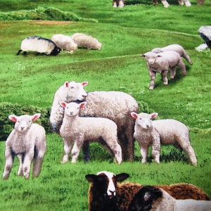 Schapen Schapen Schapen Lam Lammeren Patchwork Stof Katoen 50 x 110 cm