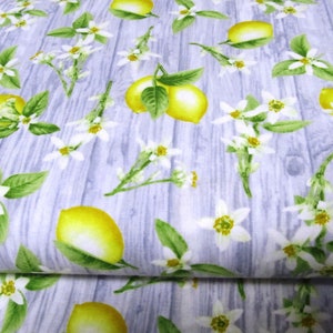 Citroen-citroen-katoenen patchworkstof 50 x 110 cm