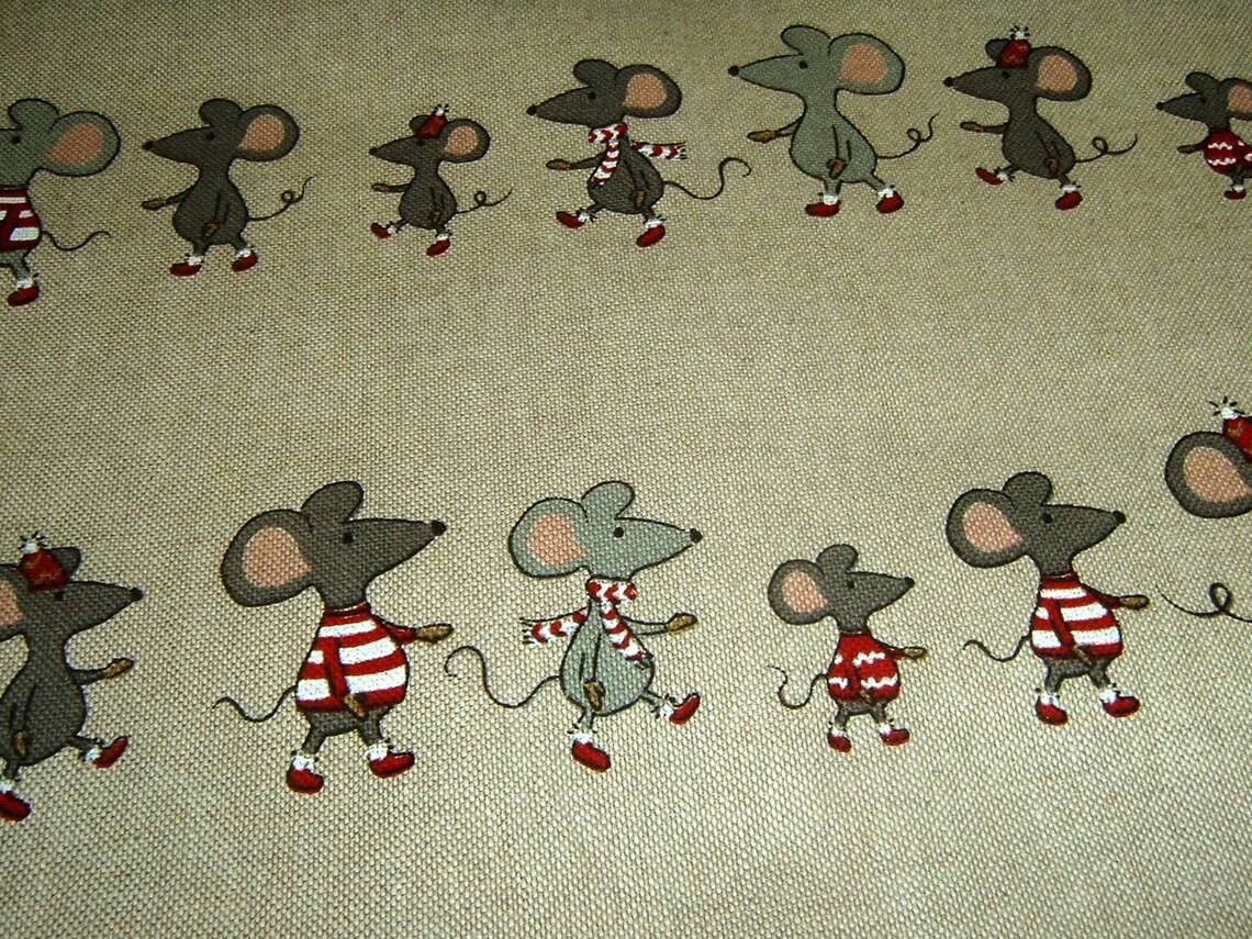 Decorative fabric mouse mice dancing 50 x 140 cm Etsy