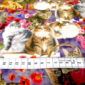 Chats dans le jardin Tissu patchwork en coton chat chat 50 x 110 cm image 4