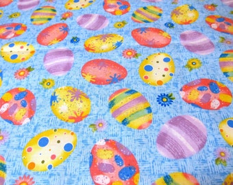 Ostern  Ostereier  Eier  blau Baumwolle Patchworkstoff  50x110 cm