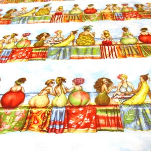 fruit ladies Dicke Weiber 47x110 cm Baumwolle Patchworkstoff Bild 5