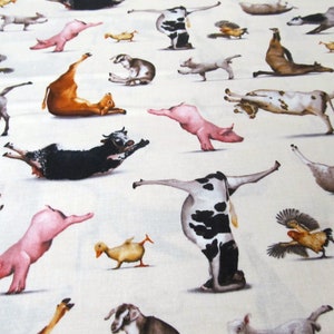 Yoga Turnen  Namaste Tiere  Yogatiere  Baumwolle Patchworkstoff   50x110 cm
