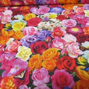 Roses Rose Roses Elisabeth Studio cotton patchwork fabric 50 x 110 cm image 1