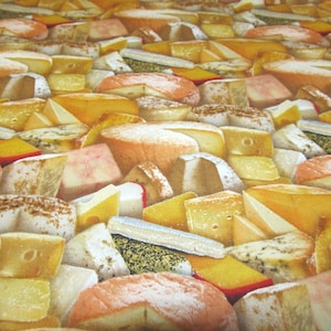 Cheese Gouda Emmentaler Cotton Patchwork Fabric 50 x 110 cm