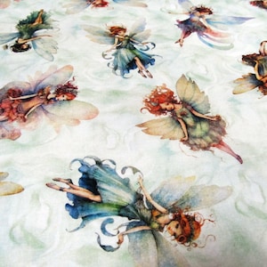 Älvor, alver, änglar, bomullslapptäcke Enchantet QT 50 x 110 cm