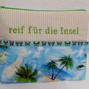 Kosmetiktasche Kulturbeutel Kulturtasche  reif für die Insel  XL