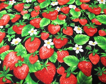 Erdbeeren Strawberry  Baumwolle Patchworkstoff   50x110 cm