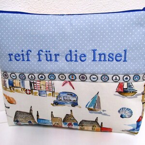 Kosmetiktasche Kulturbeutel  reif für die Insel  XL