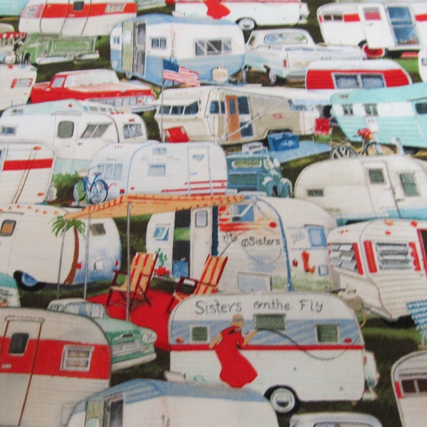 Camper Wohnwagen Caravan  Camping  Vintage Trailer  50x110 cm