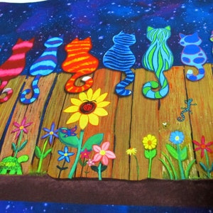 Tessuto patchwork di cotone senza tempo "Gatti Gatto Gatto" 50 x 110 cm