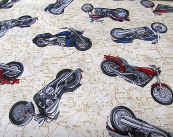 Motorad Motorräder Bike   Baumwolle Patchworkstoff   50x110 cm