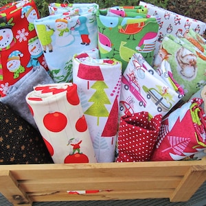 2 meters of leftover Christmas Advent calendar bags cotton patchwork fabric free shipping