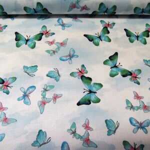 Butterflies Butterfly cotton patchwork fabric Love is in the air 50 x 110 cm