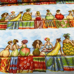 fruit ladies big women 47 x 110 cm cotton patchwork fabric image 1