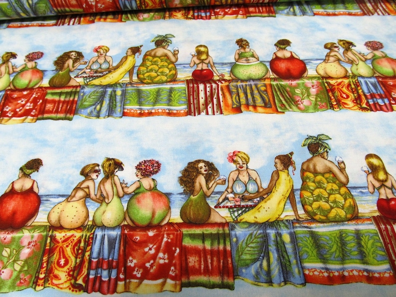 fruit ladies Dicke Weiber 47x110 cm Baumwolle Patchworkstoff Bild 1