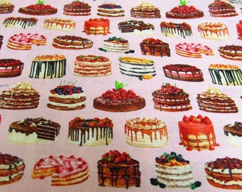 Torten Geburtstag sweet tooth   Baumwolle Patchworkstoff   Kaufman  50x110 cm