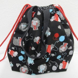 Bobbeltasche Projekttasche Strickkorb Schafe Sheep  Handarbeitstasche  Handarbeit XL