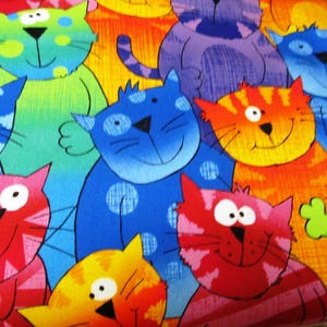 Tessuto patchwork di cotone colorato Cats Cat Cat senza tempo 50 x 110 cm