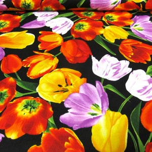 Tulpen Frühling Ostern Tulip  Baumwolle Patchworkstoff   50x110 cm