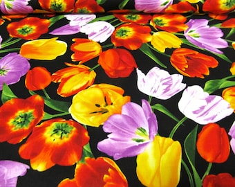 Tulpen Frühling Ostern Tulip  Baumwolle Patchworkstoff   50x110 cm