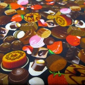 Praline chocolate petit fleur Miller cotton patchwork fabric 50 x 110 cm