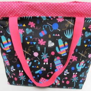 Knitting Crochet Project Bag Knitting Basket Wool Basket Large Cactus Handcraft