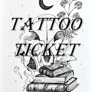 Tattoo Ticket - The Velvet Familiar (cat) - Digital Download (not a physical item)