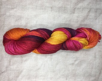 Filato tinto a mano "Dawn Blaze" Seta Merino lana DYE TO ORDER