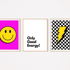 Happy Face Print|Aesthetic 90s|Trendy Wall Art|Preppy Poster|Yellow Smiley Face|Y2K Decor|Teen Room Art|Mid century modern| printable art