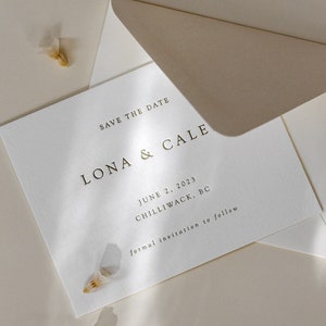Modern Save the Date, Minimal Save the Date, Letterpress Save the Date, Foil Save the Date, Handmade Paper Save the Date