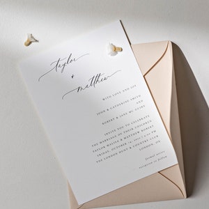 Faire-part de mariage en papier fait main, Faire-part de mariage en papier fait main, Faire-part de mariage minimal, Faire-part de typographie, Faire-part de mariage en aluminium