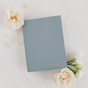 Dusty Blue Vow Books, Wedding Vow Books, Vow Booklets, Vow Book Set, Set of Vow Books, Gold Vow Books, Foil Vow Books, Vow Books