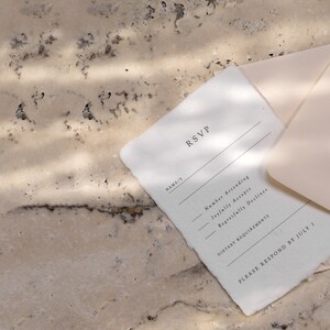 Minimal Wedding Invitation, Modern Wedding Invitation, Foil Invitation, Letterpress Invitation, Deckle Edge Wedding Invitation image 5