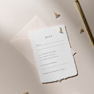 Minimal Wedding Invitation, Modern Wedding Invitation, Foil Invitation, Letterpress Invitation, Deckle Edge Wedding Invitation image 4