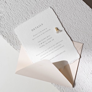 Minimal Wedding Invitation, Modern Wedding Invitation, Foil Invitation, Letterpress Invitation, Deckle Edge Wedding Invitation image 3