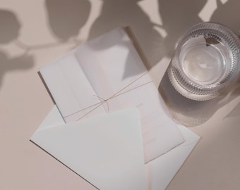 Translucent Vellum Wedding Invitation Wrap: Fits 5x7 Invitations