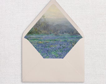 Lavender Envelope Liner, Lavender Field Envelope Liner, Fine Art Envelope Liner, Wedding Envelope Liner, A7 Envelope Liner